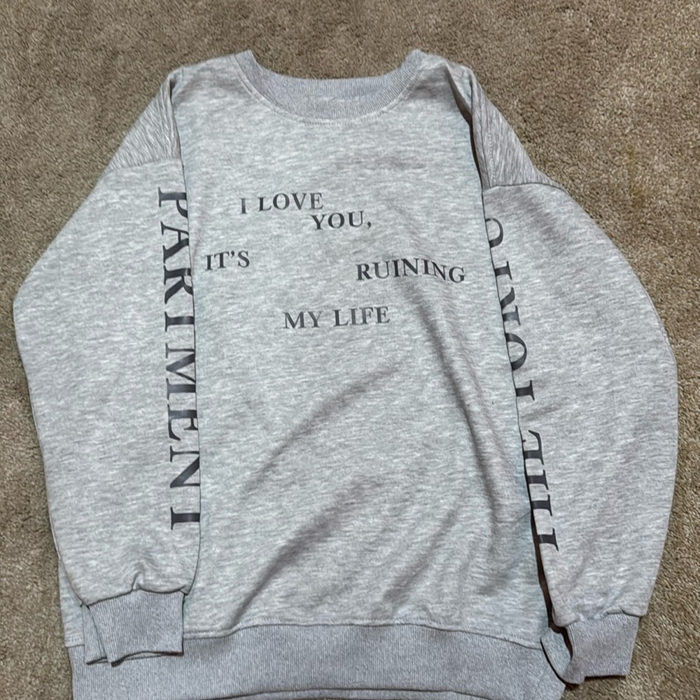 Taylor Swift Gray Sweatshirt Official TTPD Crewneck NWOT